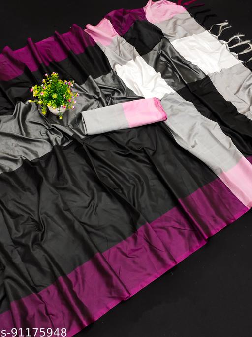 New Stylish Desinger Soft Silk 3D Saree With Zalar For Women