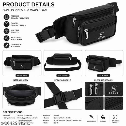 Waist Bag for Men Side Bag for Travel, Sports Waterproof & Adjustable Belt Pouch Fanny Waist Bag