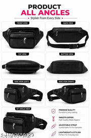 Waist Bag for Men Side Bag for Travel, Sports Waterproof & Adjustable Belt Pouch Fanny Waist Bag