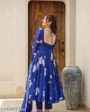 Rasco Trend'Z Long White Gown With Duppata For Women