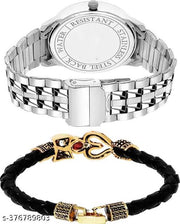 Attractive stylish trendy Men and kids analog Watches with Mahadev Bracelet Kada Combo Of 2