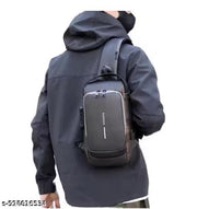 Bag Multi Compartment Travel Water-Resistant Bag Shoulder Chest Bag with USB Coded Lock Outdoor Sports Phone Waist Bag Sling Bag for Men Women
