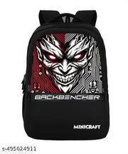 Size: M (15-30L) MINICRAFT- Black Backpack/HACKER LEASER RED WITH 2 SECRET POCKETS