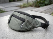 FLEXING Waterproof  Unisex Green Waist Bag | Multi-Pocket Crossbody Fanny Pack & Bum Bag for Travel, Running & Casual Use | Adjustable Strap