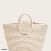 Jmk Textile pure cotton rope boho fancy Handbag Stylish Handmade bag Basket Bohemian Tote bags shoulder purse for ladies girls college office shopping travel 1pcs