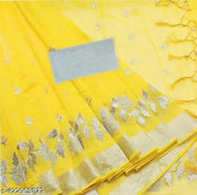 Bollywood Chanderi Cotton New Fancy Embroidery Saree For Festival