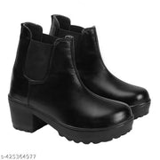 Trendy, Trending and Stylist Boot for Girls Latest Stylish High Heel Long Ankle Synthetic Leather Zipper Boots for Women/Girls/Ladies