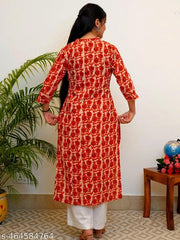 JEMCY Printed Latest Women Collar  Long kurta for women