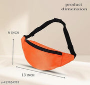 Welkin Adjustable Waist Bag - Travel Fanny Pack with Multiple Pockets for Men and Women - Lightweight, Durable, Perfect for Hiking, Running, and Everyday Use, (Orange).