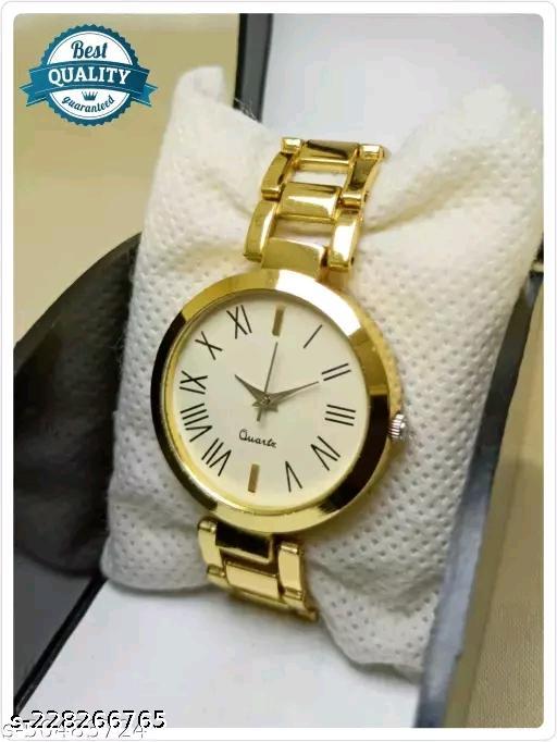 New Fancy Solid Dial Attractive Metal Chain Attractive Bracelet Analog Watch for  Women