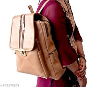 Backpack for Girls Women PU Leather Travel Bags Pithu Bag (LDPT03B)