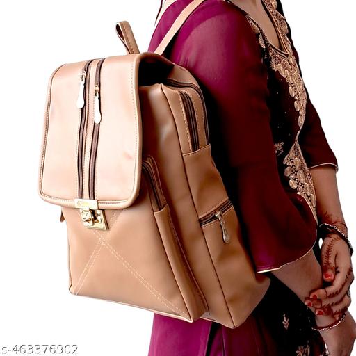 Backpack for Girls Women PU Leather Travel Bags Pithu Bag (LDPT03B)