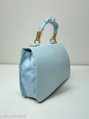 Graceful Stylish Slingbags Luxury High Quality PU Leather Women Shoulder Bag (Aqua Blue)
