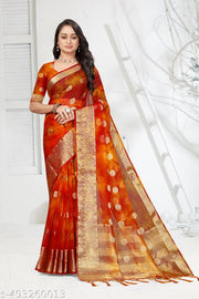 NEW FANCY ORGANZA SAREE  MULTY COLOUR SAREE