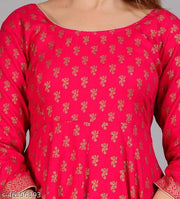 Stylish Rayon Gold Printed Kurti
