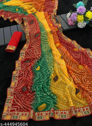 BANDHANI SAREE,RED SAREE,WOMEN SAREE