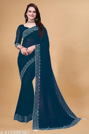 Diamond work Traditional Fancy Saree | Party Wear saree | Wedding saree | Georgette saree
