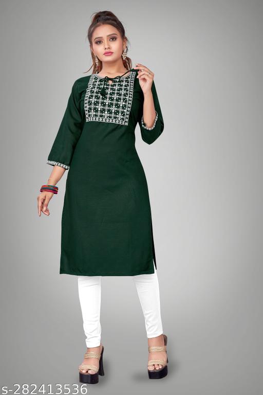 Womens embroidery and mirror work kurtis