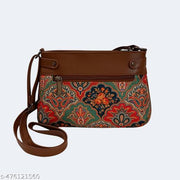 JUGNU-red Sling bag for women Hancraft   Prited Bag