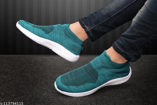 #Fancy Green #Synthetic Sports Shoes For Men
