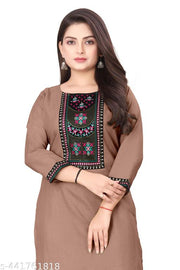 Desigener Kurti New Collection Cotton Blend Stylish New Trendy Embroidered Pattern Casual Kurta for Girls & Women