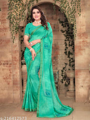 Comfortable Georgette Printed Daily Wear Saree with unstitched Blouse Piece, New Arrival Latest saree, Trending Saree