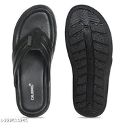 CALIBREL Men Black Slippers | Slipper for men | Sandals for Men| Casual Sandals | Stylish, Comfortable & Durable | Men's Flip-Flops | Trendy men's footwear | Chappal for men | for Daily & Occasion