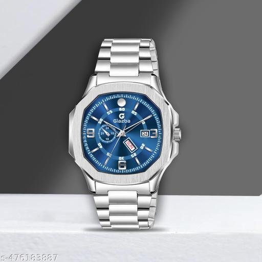 Day & Date Function Watch With Stainless Steel Chain Analog Watch - For Men