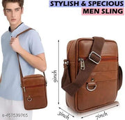 Stylish Professional Casual Synthetic Leather Unisex Bag/Shoulder Bag for Men/Travel Bag/Cross Body Bag/Office Business Bag/Messenger Bag/Stylish Sling Bag for Men & Women