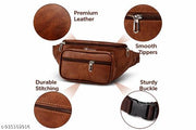 Latest Men Women Leather Waist Pack Travel Bags For Moneyy| Belt| Cards |Mobile| Documents| Kit| Books and Bills Dairy Pouch Cross Side Bag For Men Women .With Belt Stylish Small Luggage Accessories Bag I Waist Bags I Fanny pack.