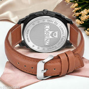 Lorenz Two Tone Dial & Brown Leather Strap Watch for Men | MK-409R