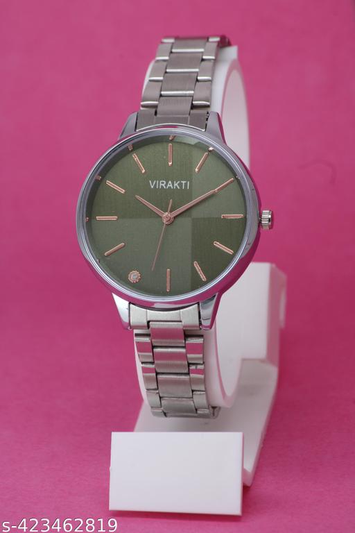 Most Selling Ethnic Embossed Designer Dial Attractive Stainless Steel Chain Analog Watch for Women for Girls.