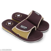 DOCTOR EXTRA SOFT D-51-Brown-Beige Men's Adjustable Strap Orthopaedic Diabetic Comfort Daily Use Slippers & Flipflops