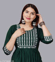 New Trendy Embroidery Gaithering Anarkali kurtis