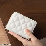 Women's Card Protective Case/Card Holder 9 Slots Card Holder Small Coin Purse(White)