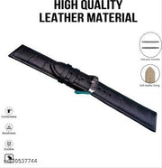 22 mm Genuine Leather Watch Strap  (Dark cherry)