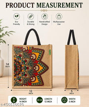 Golzia Jute Handbag is perfect for school, college, shopping and a lunch bag for the office