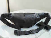 Genuine Leather Waist Bag, HAJ Bag, Kawad Bag for Men & Women | Black Fanny Pack with Multiple Zipper Pockets | Adjustable Travel Waist Pouch for Passport, Phone & Daily Essentials
