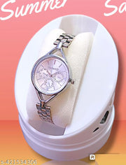 Silver Chain and Silver Dial DB Small Analog Women's & Girl's Watch
