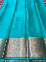 Beautiful Plane Organza Saree (Gala)