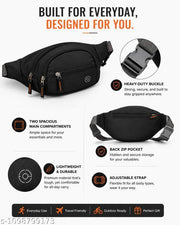 Waist Bag for Men & Women | Multi-Pocket Fanny Pack with Adjustable Strap | Travel, Sports & Everyday Crossbody Sling Bag