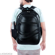 Zerus Graceful PU Leather Backpack Mens Backpack Waterproof Faux Leather Large Capacity Outdoor School Office Bagpack 40 Liter Backpack for men and women
