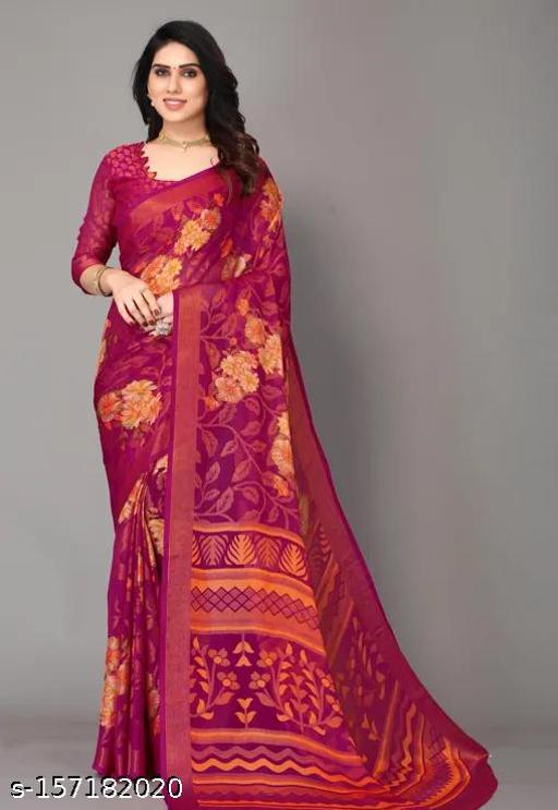 SITANJALI FANCY BRASSO SAREE WITH UNSTITCHED BLOUSE
