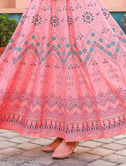 WOMEN  LIGHTPINK  EMBRIODRY KURTI