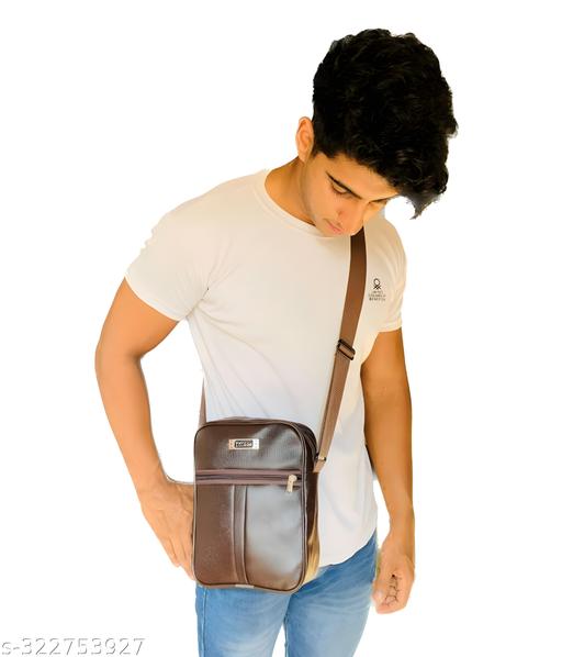 Mens Leather Bag for Travel and Work Stylish Cross Body Messenger Bag for Man