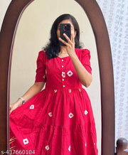 New Design Women's Half Sleeve Printed Middy Gown || Women gown Print ||Women's gown dress || Women frock || Dress for women ||Printed Dress || Frock for girls || trending gown || New Letest dress