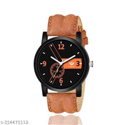 Lorenz MK-101A Analog Black Dial Leather Strap Watch for Men/Watch for Boys - MK-101A