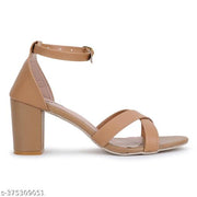 Strappy Beige Heels for Women and Girls - Stylish Footwear for Any Occasion