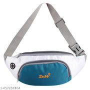 ZnW Stylish Chest Crossbody Fanny Pack |Waist Pouch(W.B-007-SkyBlue-White) Waist bag  (Blue, White)