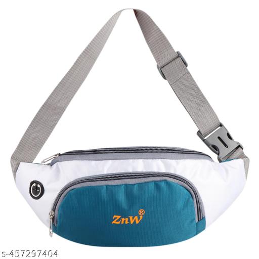 ZnW Stylish Chest Crossbody Fanny Pack |Waist Pouch(W.B-007-SkyBlue-White) Waist bag  (Blue, White)